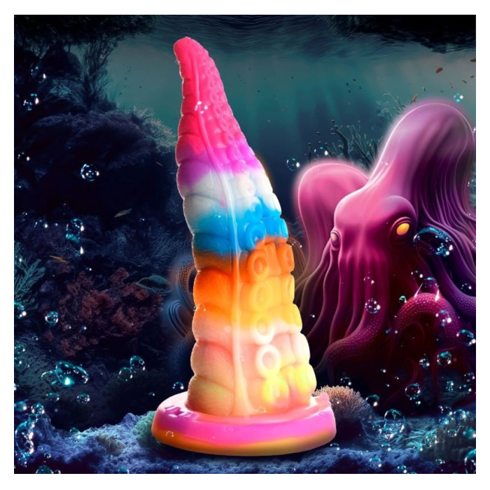 DILDO LUMINOCTOPUS GLOW-IN-THE-DARK